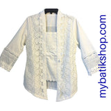 Kebaya Kutubaru Lace Ribbon White