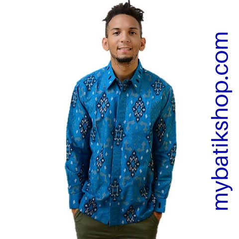 Tenun for Men Blue Long Sleeves