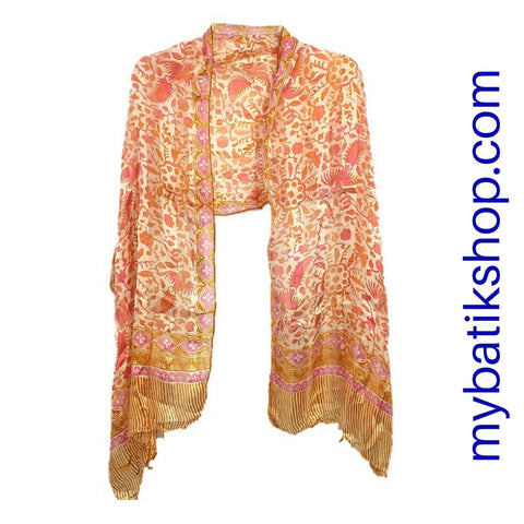 Batik Silk Scarf - Orange