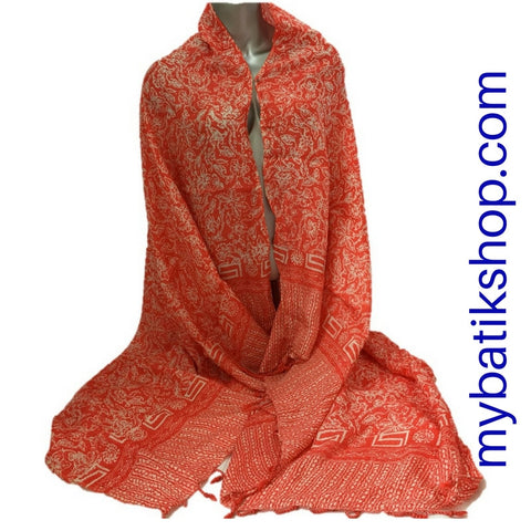 Batik Viscos Scarf - Orange