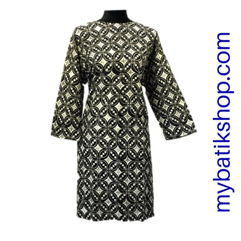 Batik Print Viscos Black 3/4 length.