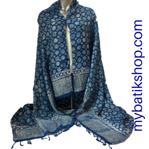 Batik Viscos Scarf - Blue