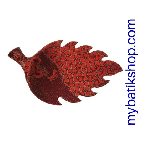 Batik Wooden Decorative Small Leaf-shape Plate