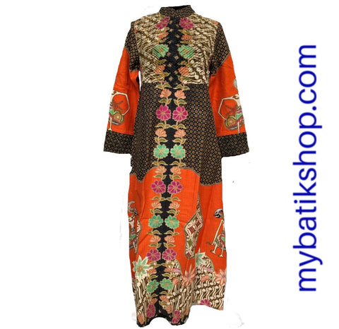 Moslem Dress Brushed Doby Orange Multi