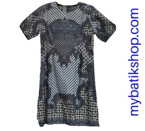 Misses MJ Contemporary Batik Sackdress Light Gray