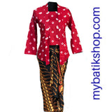 Kebaya Kutubaru Jumput Print Red