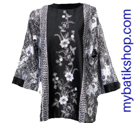 Semi Silk Plus Black and White Long-sleeves